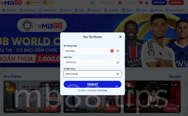 nạp tiền mb88