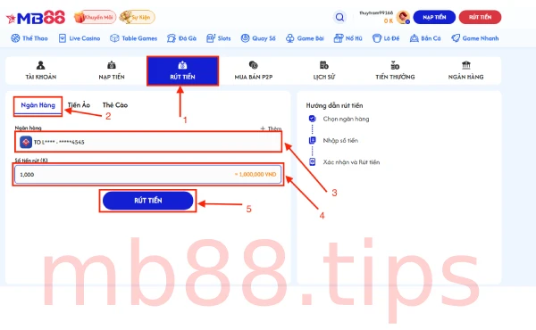 rút tiền mb88